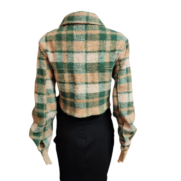 House of Harlow Plaid Wool Blend Crop Jacket Size XS - Picture 4 of 11